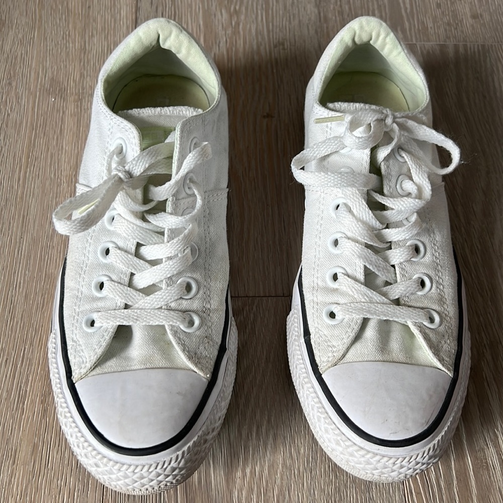 White and green Converse